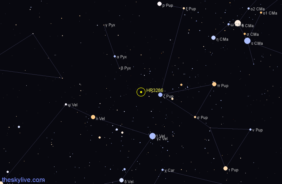 Finder chart HR3286 star