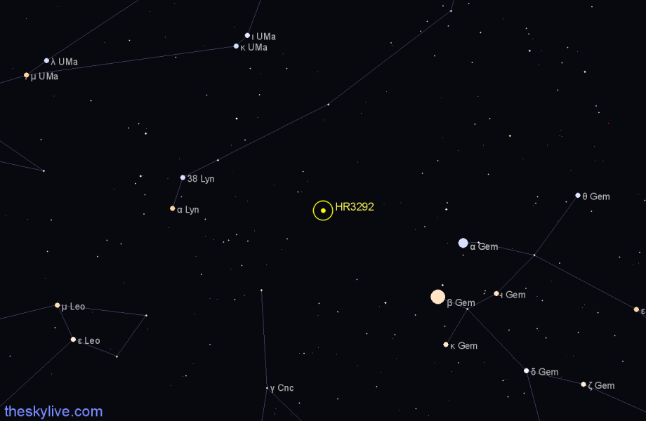 Finder chart HR3292 star