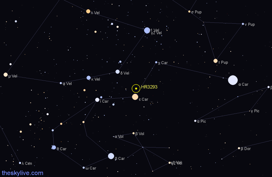 Finder chart HR3293 star
