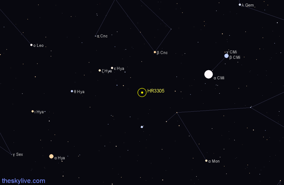 Finder chart HR3305 star