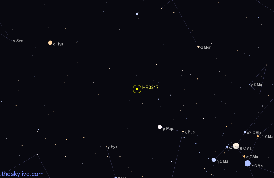 Finder chart HR3317 star