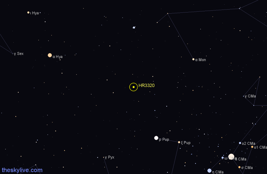 Finder chart HR3320 star