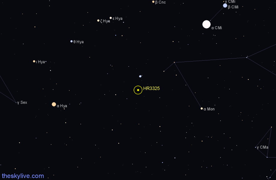 Finder chart HR3325 star