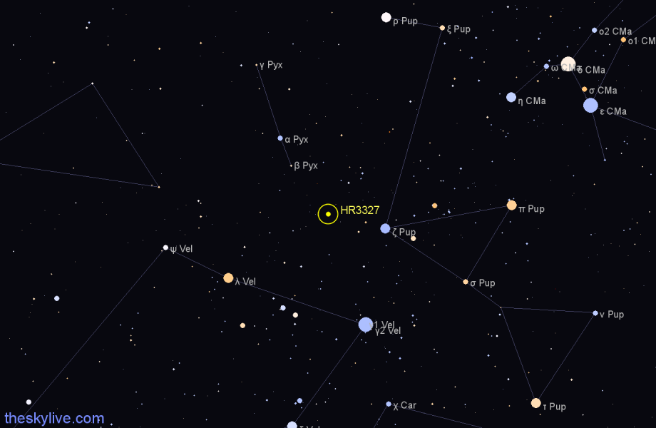 Finder chart HR3327 star