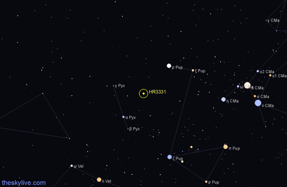 Finder chart HR3331 star
