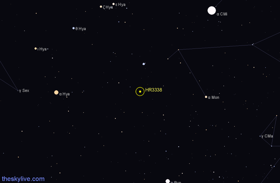Finder chart HR3338 star