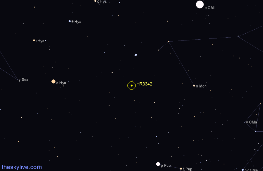 Finder chart HR3342 star