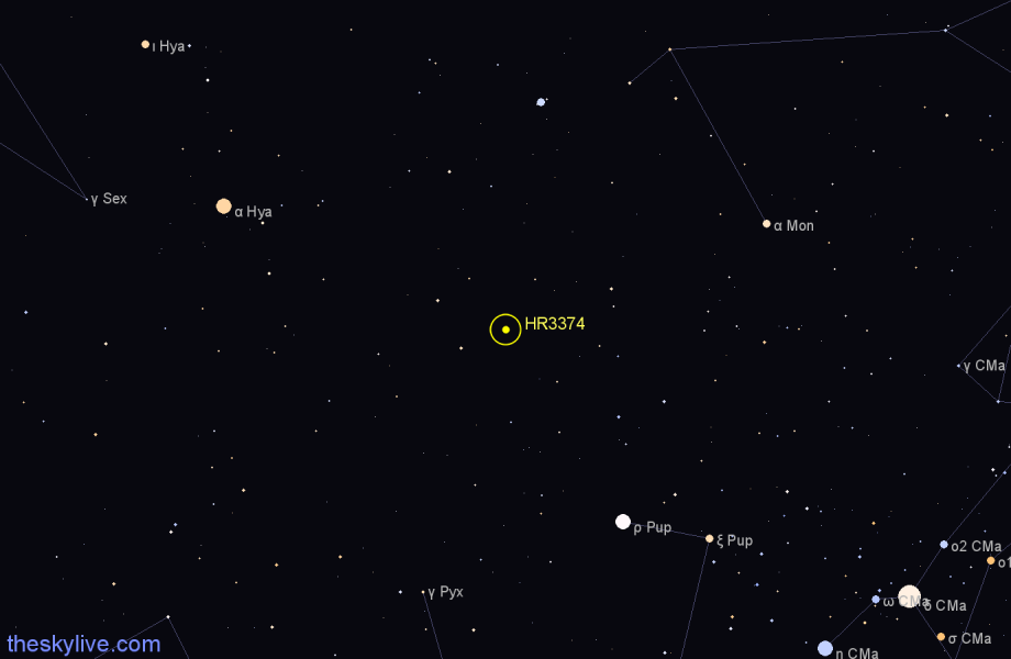 Finder chart HR3374 star
