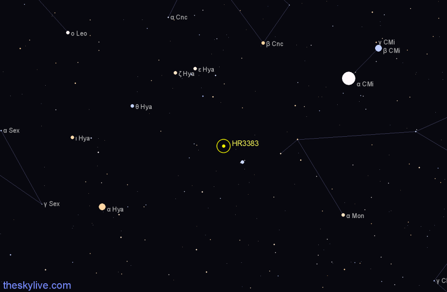 Finder chart HR3383 star