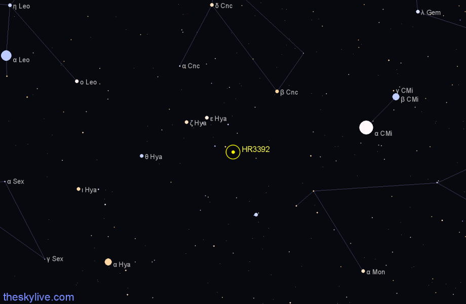 Finder chart HR3392 star
