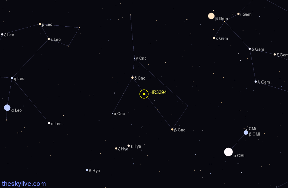Finder chart HR3394 star