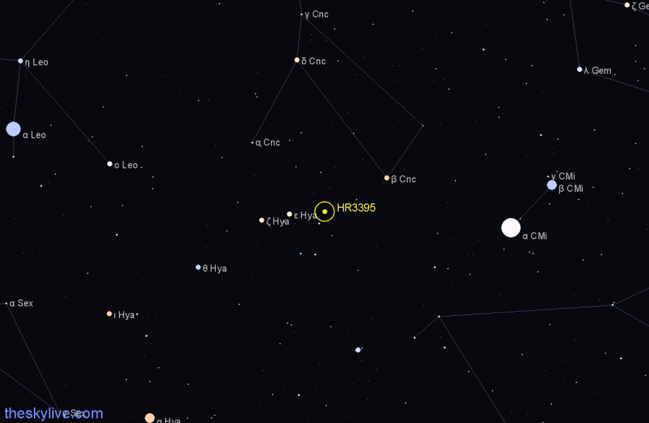 Finder chart HR3395 star