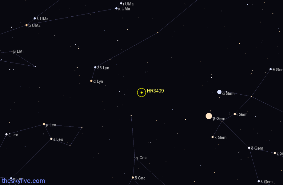 Finder chart HR3409 star