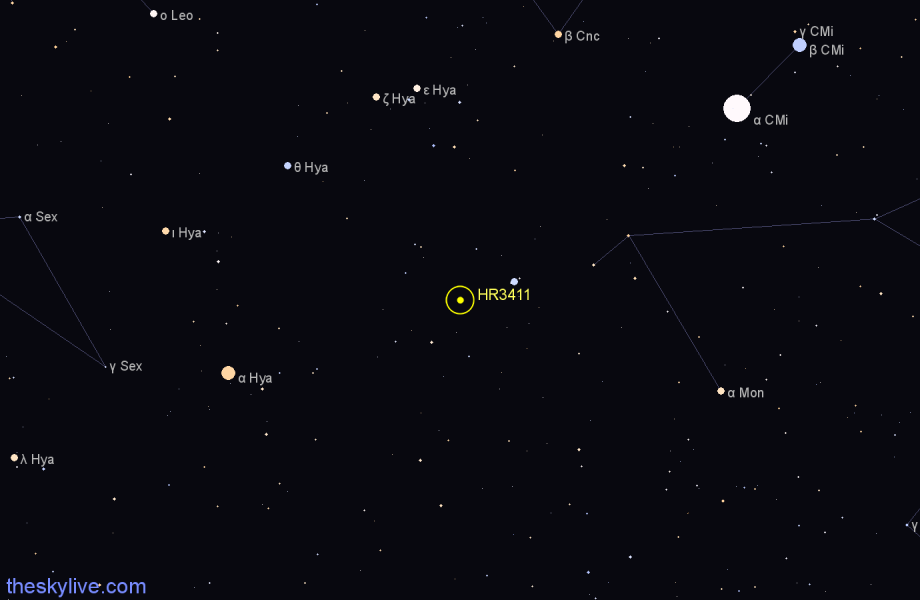 Finder chart HR3411 star