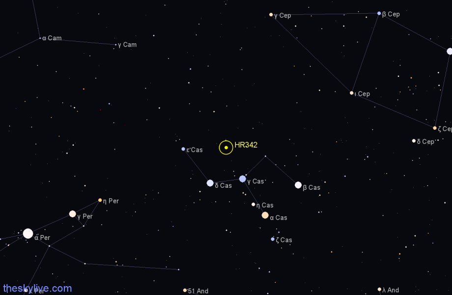 Finder chart HR342 star