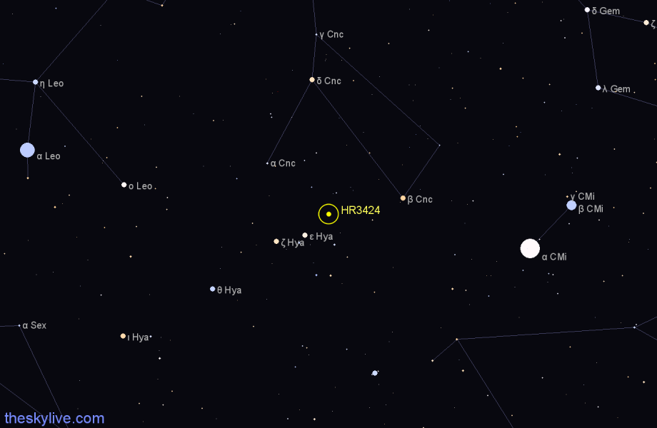 Finder chart HR3424 star
