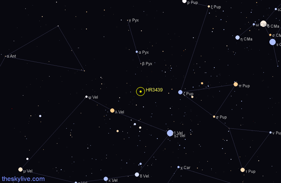 Finder chart HR3439 star