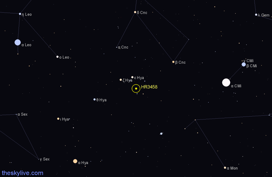 Finder chart HR3458 star