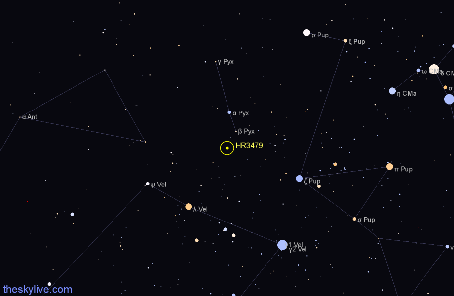 Finder chart HR3479 star