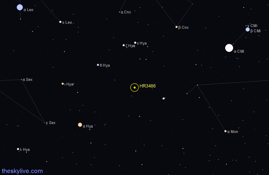 Finder chart HR3486 star