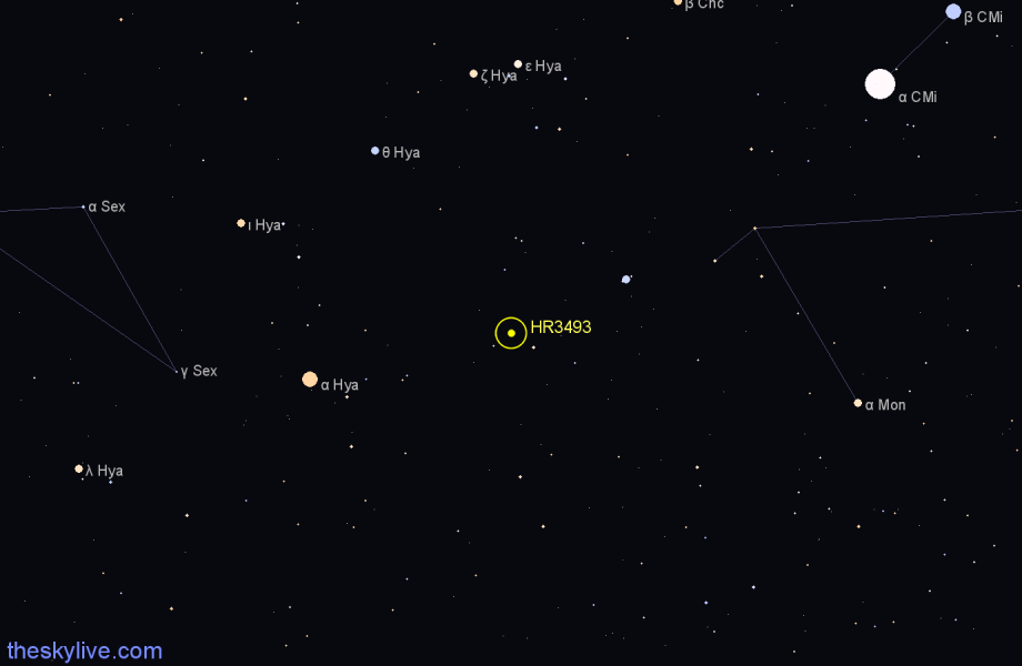 Finder chart HR3493 star