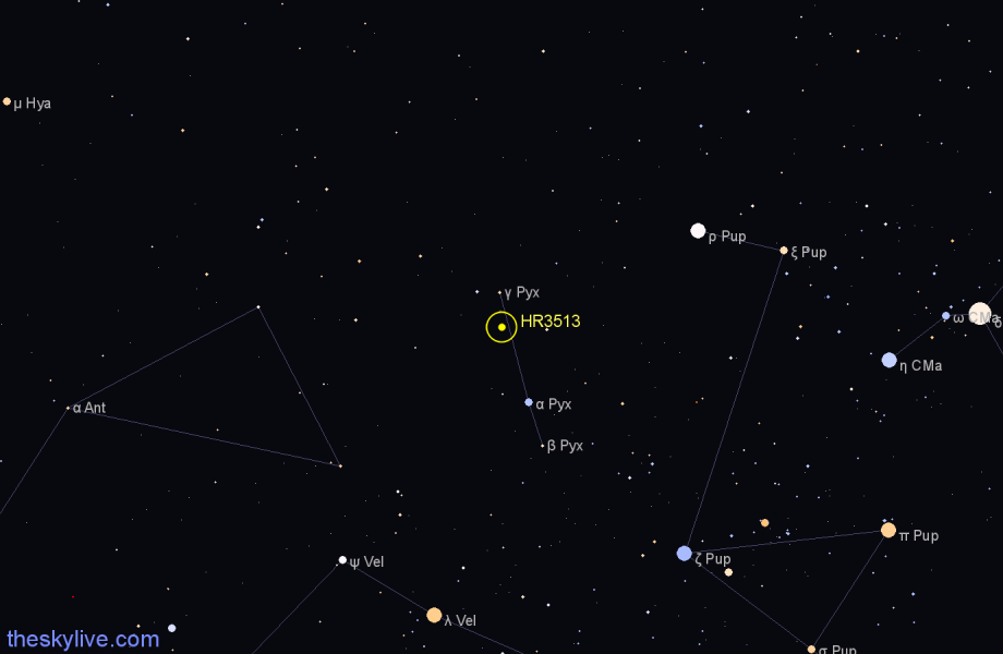Finder chart HR3513 star