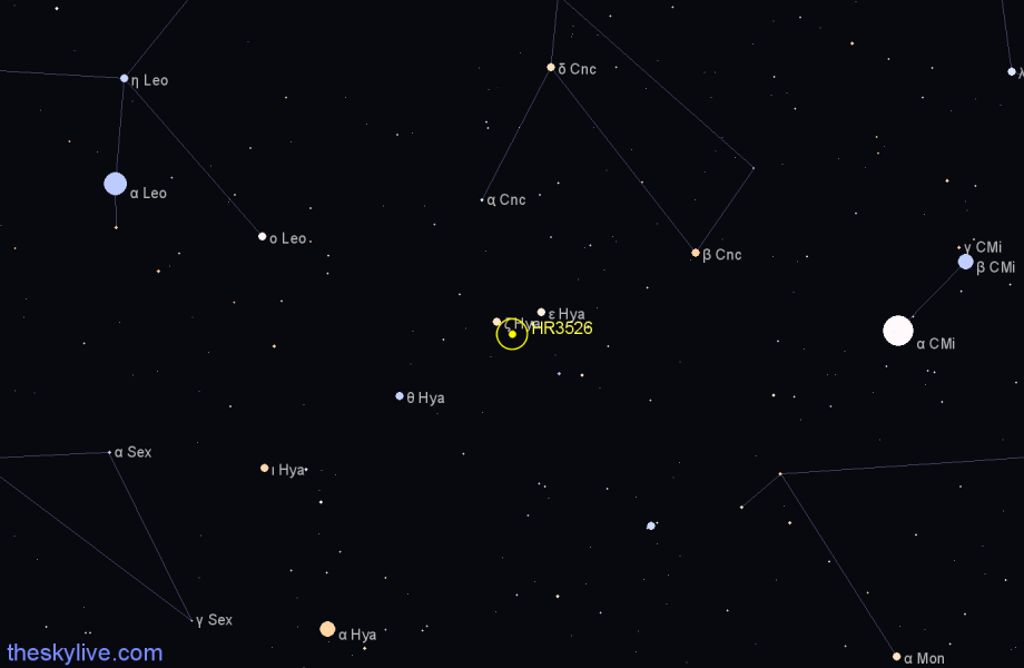 Finder chart HR3526 star