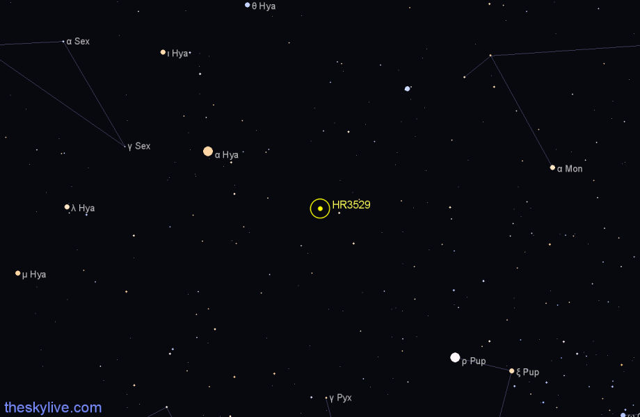 Finder chart HR3529 star