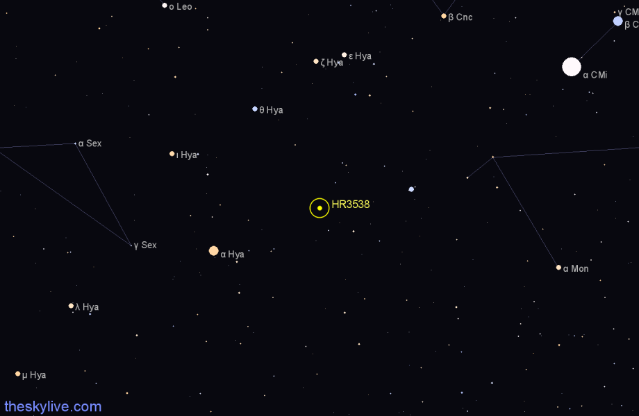 Finder chart HR3538 star