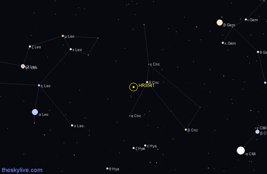 Finder chart HR3541 star