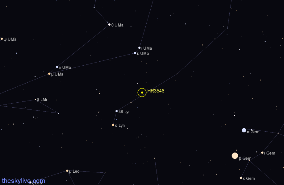 Finder chart HR3546 star