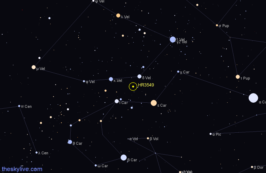 Finder chart HR3549 star