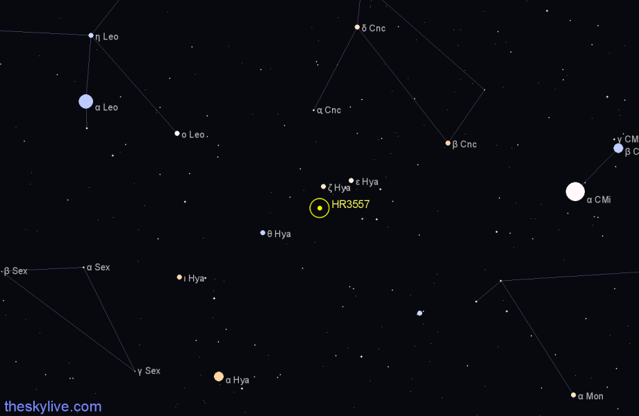 Finder chart HR3557 star