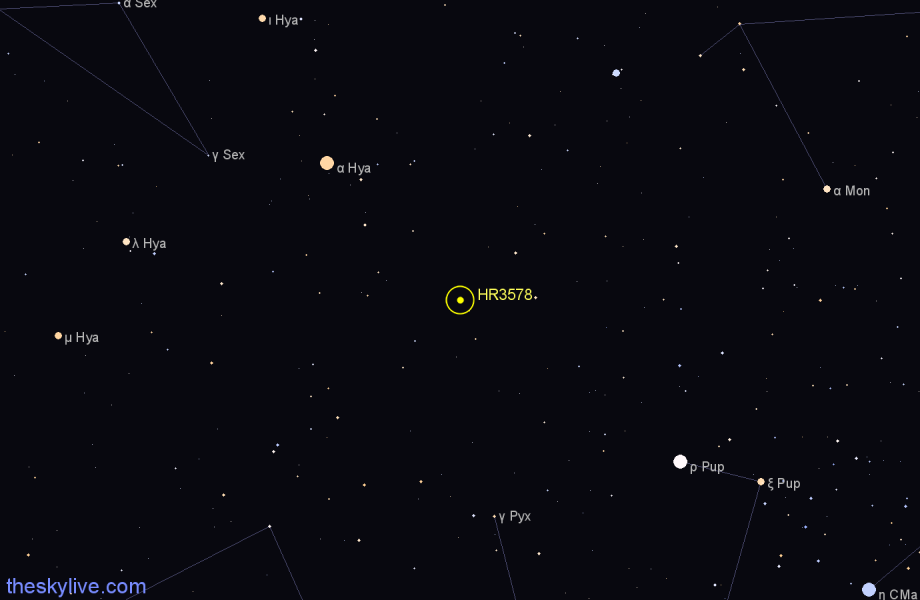 Finder chart HR3578 star