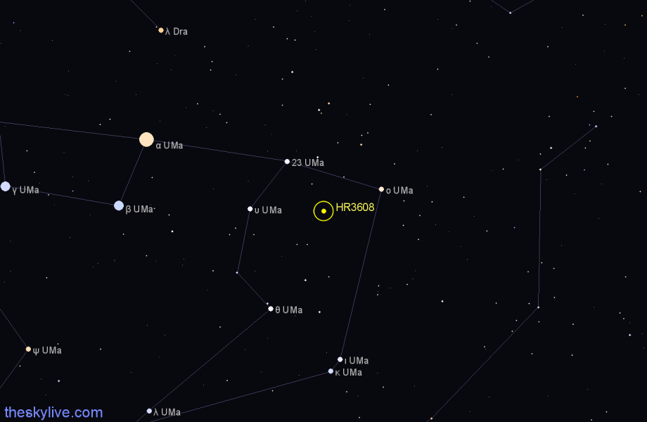 Finder chart HR3608 star