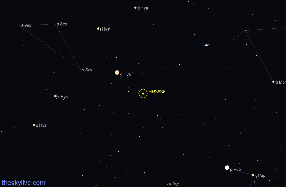 Finder chart HR3636 star