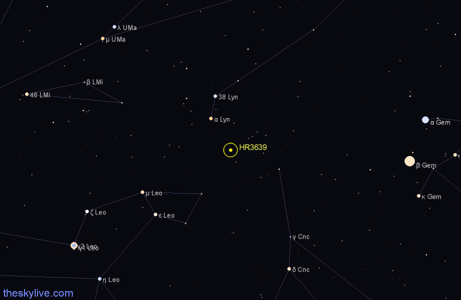 Finder chart HR3639 star