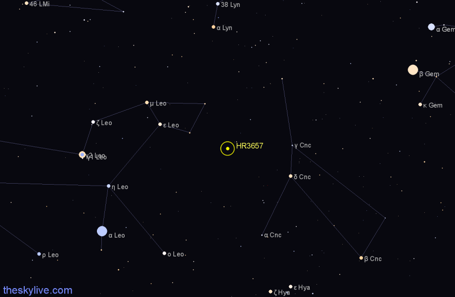 Finder chart HR3657 star