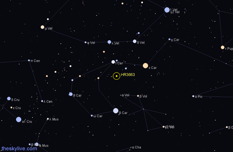 Finder chart HR3663 star