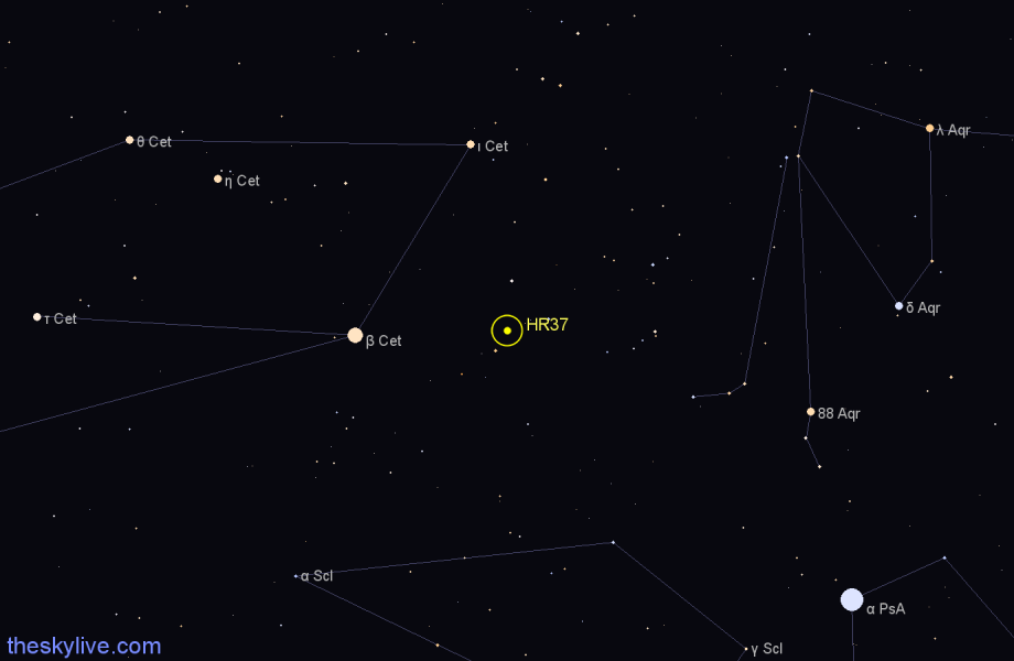 Finder chart HR37 star