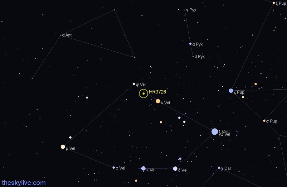 Finder chart HR3726 star