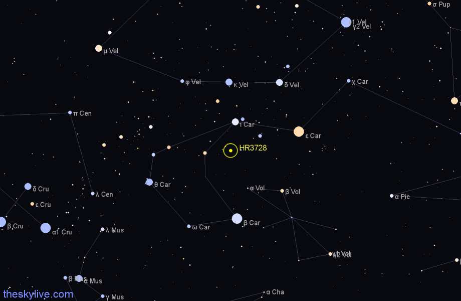 Finder chart HR3728 star