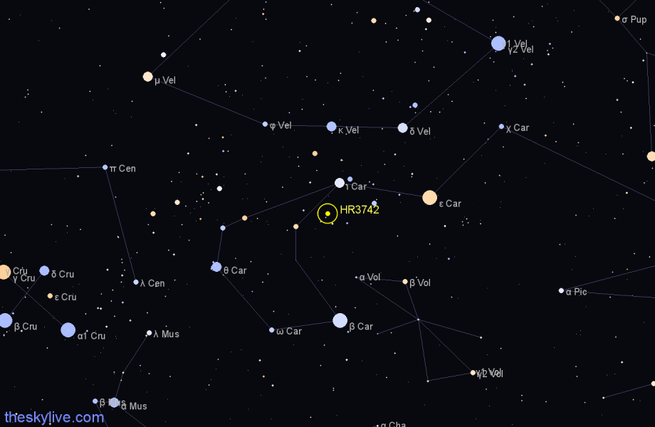 Finder chart HR3742 star
