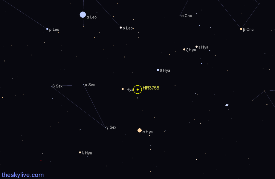 Finder chart HR3758 star
