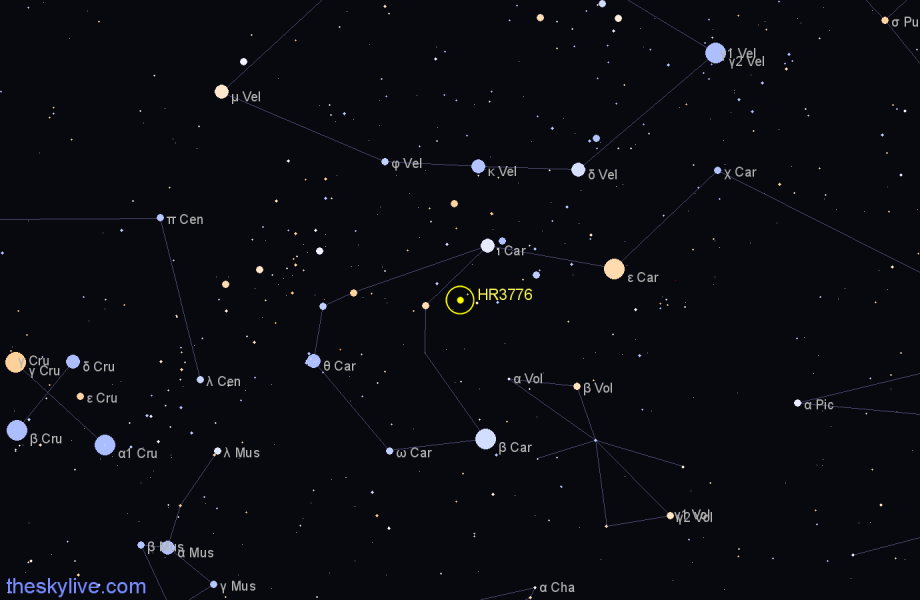 Finder chart HR3776 star
