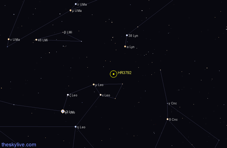 Finder chart HR3792 star