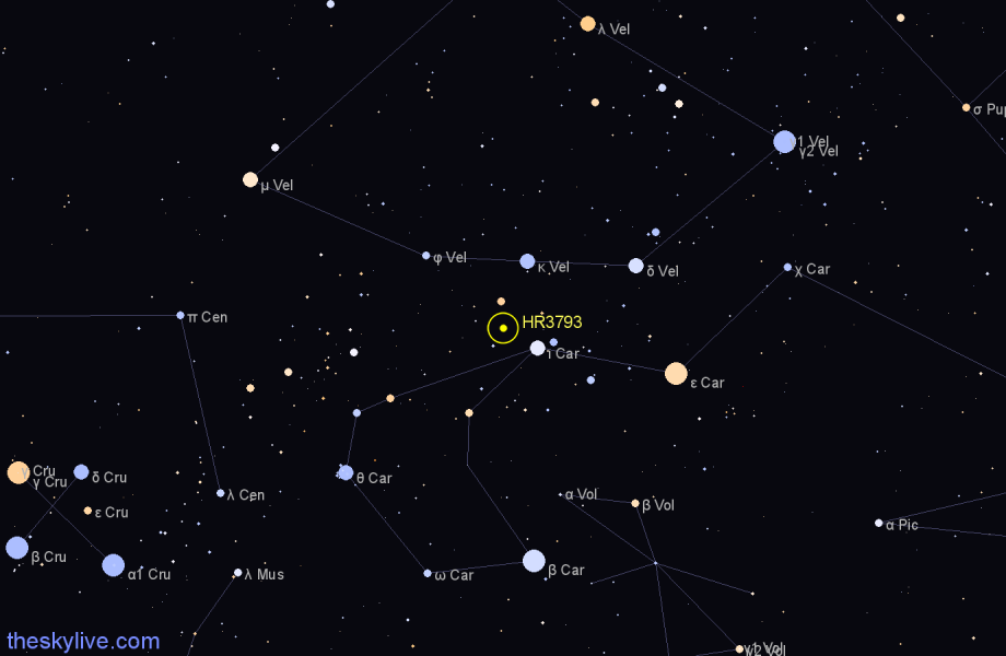 Finder chart HR3793 star