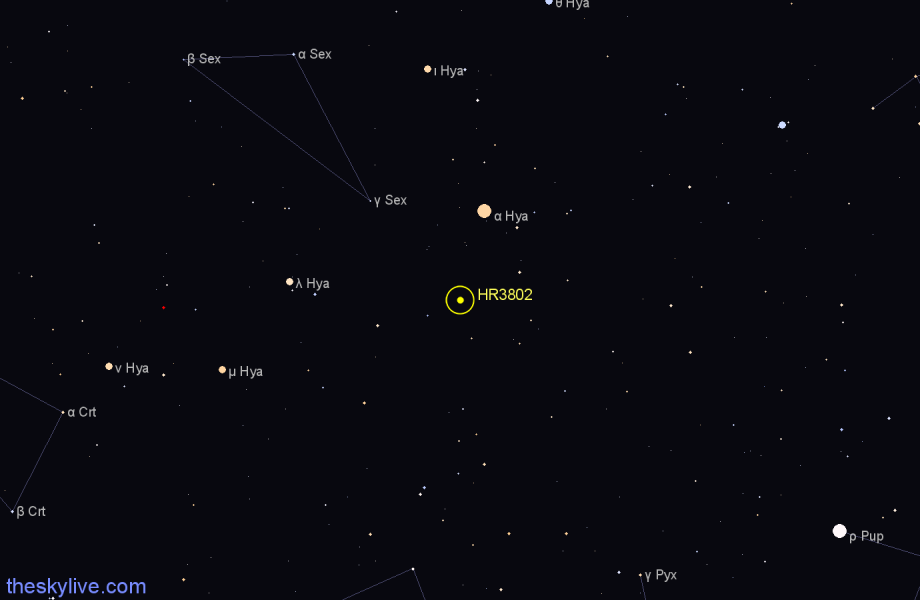 Finder chart HR3802 star