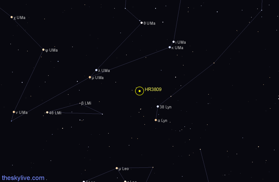 Finder chart HR3809 star