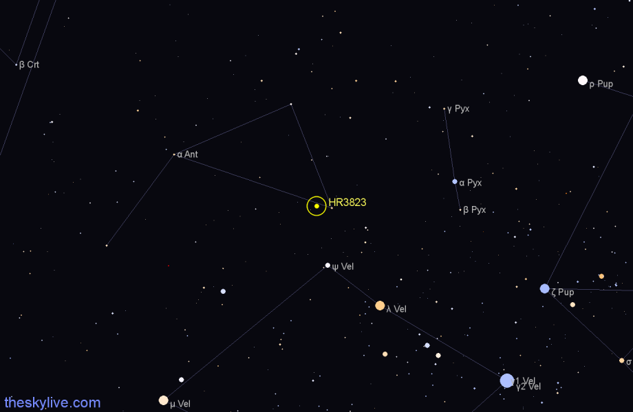 Finder chart HR3823 star